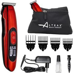 Altéax Zerocut Plus 2 Professional Men's Hair Trimmer Zero Cut Beard Trimmer + Tribute Alteax® Pochette - Rechargeable with Lithium Battery + Accessories