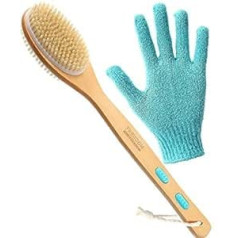 Freedom Goods Back Brush for Shower and Bath (Shower Body Brush), Body Brush with Long Handle, Double-Sided Back Brush with Hard and Soft Bristles (Body Scrubber), Shower Back Scrubber (Bath Brush), with