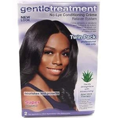 ‎Gentle Treatment Gentle Treatment No-Le Conditioning Cream Relaxer Twin Pack — Super Matu iztaisnošanas sistēma ar Aloe Vera