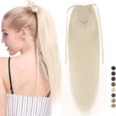 Sego Zirgastes matu pieaudzēšanas matu pieaudzēšana zirgaste matu pagarināšanai ponijā Real Hair Remy Platinum Blonde, 14 collas (35 cm) – 70 g