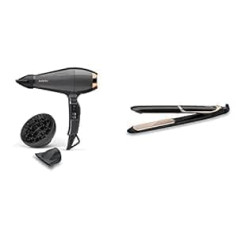 Babyliss Italian Air Pro 2200, pelēks, maiņstrāvas motors, 2200 W jauda, jonu tehnoloģija, 6719DE un Super Smooth 235 taisnotāji ar jonu tehnoloģiju 140°C - 235°C ST393E