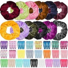 Anezus Pack of 100 Hair Clips with 12 Velvet Hair Bobbles