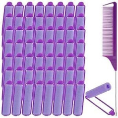 Aster 56 Pieces Sponge Hair Rollers Set, Self-Adhesive, Heat Resistant, Foam Curlers for Long Hair, Medium and Short Hair, Hair Volume with Pintail Comb for Women, Hair Styling