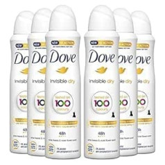 Dove Invisible Dry Dezodorants Spray Unisex 48h 6 x 150 ml