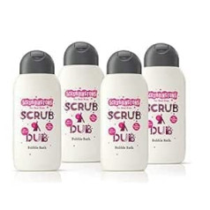 Scrubbington's Scrubbingtons Scrub A Dub Cotton mīksta burbuļvanna bērniem — kokvilnas ekstrakts un alveja jutīgai ādai 4 x 250 ml