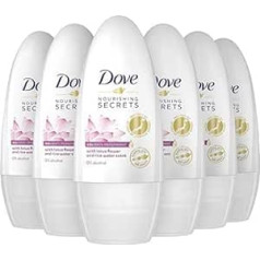 Dove Lotus Flower rīsu ūdens sieviešu dezodoranta rullējamais dezodorantu iepakojums, 6 x 50 ml