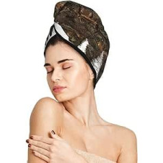 Famliihw Camouflage Deer Hunting Hair Towel Wrap, Absorbent Hair Drying Towel, Camo Microfibre Hair Drying Cap Turban for Drying Curly Long Thick Hair