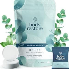 Body Restore Пароварка для душа BodyRestore Ароматерапия — набор из 15 бомбочек для душа для женщин, эвкалиптовых таблеток для душа от заложенности но