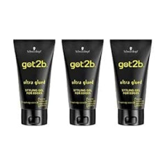 Schwarzkopf got2b Ultra Glued Styling Gel for Edges, 150 ml, iepakojumā 3 (3 x 150 ml)