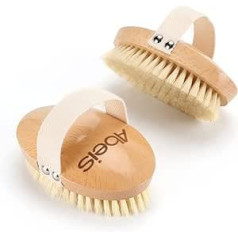 Abeis Wet and Dry Brushing Bristle Brush for Removing Dead Skin Toxins Cellulite, Improves Lymphatic Functions, Nature Beech Body Brush