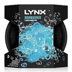 Lynx divpusējs dušas rīks ar 2 tīrīšanas iespējām Dušas sūklis labākai tīrīšanai, 1 gabals, melns