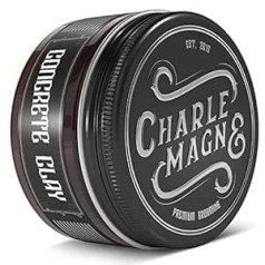 Charlemagne Kārļa Lielā betona māls – Super Strong Hold – Matte Look Pomāde – Matu vasks vīriešiem un vīriešiem – 100 ml – Bez taukiem – Veidojošs krēms – Matu vasks Ražots Lielbritānijā – Barber Quality