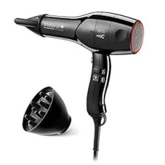 Valera , Swiss Silent Jet Light 7700, Professional Hair Dryer, Hair Dryer with Powerful Delta Drive Motor, 3 Temperature Levels, Ion Generator, Twist-Proof Super Flex Cable, 2000 W, Black