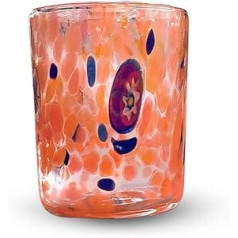 Gocce di Murano 6 varavīksnes briļļu komplekts ar roku pūstu Murano stiklu, roku darbs, krāsains, elegants un cēls (oranžs, 6)