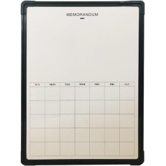 LOOQS Monatsplanungs-Whiteboard – doppelseitig, schwarzer Rahmen aus Aluminiumlegierung, magnetische, trocken abwischbare Tafel für Heimbüro, Reiseroutenplan, Nachrichtennotiz (Izmērs: 45X60cm)