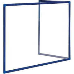Bi-Office Duo stikla dēlis, sadalītājs, aizsargs pret šļakatām, stikls, divi paneļi, otrā paneļa leņķi var regulēt pēc vajadzības ar zilu alumīnija rāmi, 90 x 60 cm (1 panelis) un 45 x 60 cm (2 paneļi)