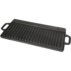 Bekingems 51 x 23 cm Hänge Gusseisen-Grillpfanne Wende Grill Teller/Grillpfanne/, schwarz