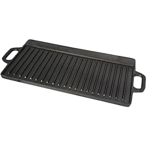 Bekingems 51 x 23 cm Hänge Gusseisen-Grillpfanne Wende Grill Teller/Grillpfanne/, schwarz