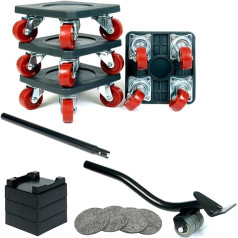 DDUANOO Heavy Furniture Transport Roller Set, Furniture Roller and Furniture Lifter Kit, Durable 360° Rotating Wheels with Height Adjustment, 400 kg Load Capacity