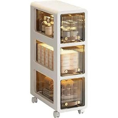 CHEFFS Lagerschrank, Kleiner Badezimmer-Eckschrank, schmaler rollbarer Badezimmerschrank for kleine Räume mit Schubladen auf Rollen Lagerschrank, (Size : 3 Tier)