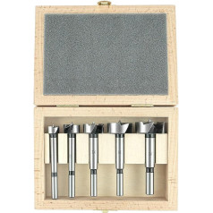 ENT 40305 5-Piece Forstner Drill Bit Set Forged Tool Steel Diameter 15-20-25-30-35 mm Shank 8/10 mm