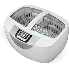 2,5 l ultraskaņas tīrītājs, 40 KHz 70 W ātra un efektīva tīrīšana, ultraskaņas vannas tīrīšanas līdzeklis, 5 pakāpju laika noteikšana, rotaslietām, brillēm, pulksteņiem, metāla monētām, zobu protēzēm, ultraskaņas tīrītājs (2,5 l)