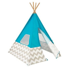 KidKraft Play TeePee (tirkīzs/ pelēks/ balts/ ševrons)