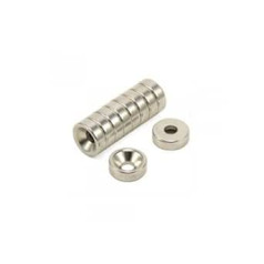 Neodīma magnēts mākslai, amatniecībai, modeļu veidošanai, pašdarbam, vaļaspriekiem - 12 mm diametrs x 4 mm biezums x 4,2 mm C/izlietne - 2,5 kg vilciens - ziemeļi - iepakojumā 400