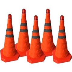 UvV Reflex Pylon 49 cm Folding Traffic Cone for Self-Locking in the event of Breakdowns or an Accident Including Warning Light (5)