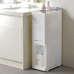 CHEFFS Lagerschrank, Badezimmer-Bodenschrank mit Tür und Regal, Kleiner dünner Schrank par Enge Räume, Toilettenpapier-Organizer Lagerschrank,