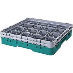 Cambro 9S1114 kameras polipropilēna statīvs für 14,9cm Durchmesser Stiel und Bechergläser, Türkis, 1/1 Grösse, 9 Fächer, 29,8cm Höhe, 2 Stück