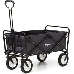 Lifegoods Handcart Foldable Children's - Hand Trolley - Garden Trolley - Transport Trolley Foldable - Beach Trolley - Foldable - Up to 70 kg - 94 L - 98 x 45 cm - Black