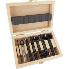 FAMAG Bormax Prima Carbide Forstner Drill Bits 5-Piece Set Diameter 15, 20, 25, 30, 35 mm in Wooden Box