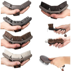 Animalon Deluxe Set | CareFlex Horsehair Comb, Curry Comb, Shine Brush and Massage Curry Comb, Gimbal, Mane & Tail Brush, Hoof Brush, Hoof Pick | Brush Set