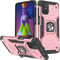 Bruņots hibrīda korpuss Samsung Galaxy M51 + Ring Armor magnētiskajam turētājam, rozā