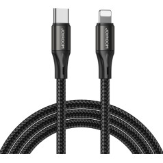 Ātrās uzlādes un datu pārraides kabelis USB-C iPhone PD 20W 1m melns