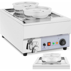 Bain marie elektriskais sildītājs šokolādes fondī zupas stacija 1500 W 2 x 7 l