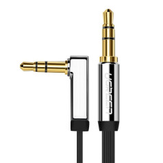 Plakans kabelis AUX audio kabelis 3.5mm mini ligzda 2m sudraba