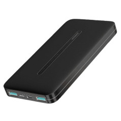 Powerbank 10000mAh 5V 2.1A 2x USB micro USB USB-C black