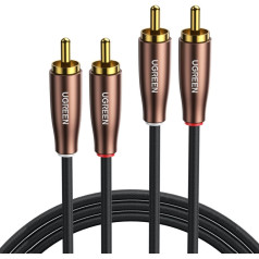 Stereo audio kabelis 2x RCA 2m brūns