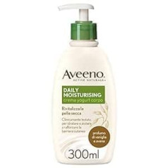 Aveeno mitrinošs jogurta ķermeņa krēms, ikdienas mitrinošs, vaniļas un auzu aromāts, normālai ādai, 300 ml