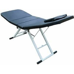 Futchoy kosmētiskā krēsla masāžas galds spa gulta masāžas galds salokāms kosmētiskais zvilnis ar 3 sekcijām alumīnija pēdām salokāms pārnēsājams atzveltnes augstums, regulējams (melns)