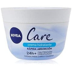 Nivea Care (1 x 400 ml), mitrinošs krēms ķermenim, sejai un rokām, ātri iesūcas barojošs krēms dziļai 24 stundu mitrināšanai