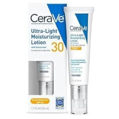 Cerave Ultra-Light sejas losjons/sejas mitrinātājs ar sauļošanās līdzekli (SPF 30) ikdienas lietošanai, 50 ml