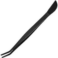 Wazakura melnā pārklājuma nerūsējošā tērauda Bonsai pincete ar izliektu galu un lāpstiņu, ražota Japānā - nerūsējošā tērauda melna