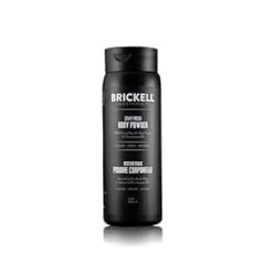 Brickell Men's Products Stay Fresh ķermeņa pūderis vīriešiem, dabīgs un organisks, nesatur talku, uzsūc sviedrus, saglabā ādu sausu (aromatizēts, 142 g)