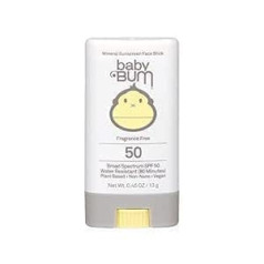 Sun Bum Baby Bum minerāls sauļošanās līdzeklis sejas nūjiņai bez smaržas 50 SPF — 0,45 unces