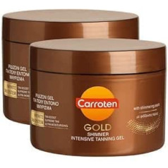 Carroten Gold iedeguma želeja 300 ml (2 iepakojumā) - Iedeguma paātrinātājs ar mirdzošām pērlītēm - Burkānu iedeguma želeja maksimāli ātrai brūnināšanai