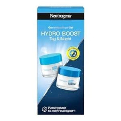 Neutrogena Hydro Boost ādas kopšanas komplekts ar Aqua Cream & Night Cream (katrs 50 ml), sejas kopšana sausai ādai bez smaržas, ar tīru hialuronskābi intensīvai mitrināšanai