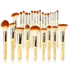 Jessup Brush Set Makeup Brush Set Profesionāls bambusa kosmētikas otu komplekts Sejai Acu ēnas Acu Kosmētiskā Brush Sintētiskā Matu Acu ēnu pūdera tonālais krēms 25 gab T135